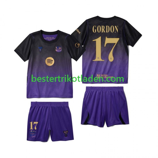 Fußballtrikot FC Barcelona Anthony Gordon 17 Auswärts Trikot Away 2026-2027 Kurzarm für Kinder