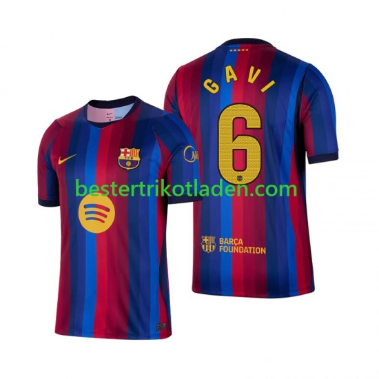 Fußballtrikot FC Barcelona Gavi 6 Heim Trikot Home 2026-2027 Kurzarm für Herren