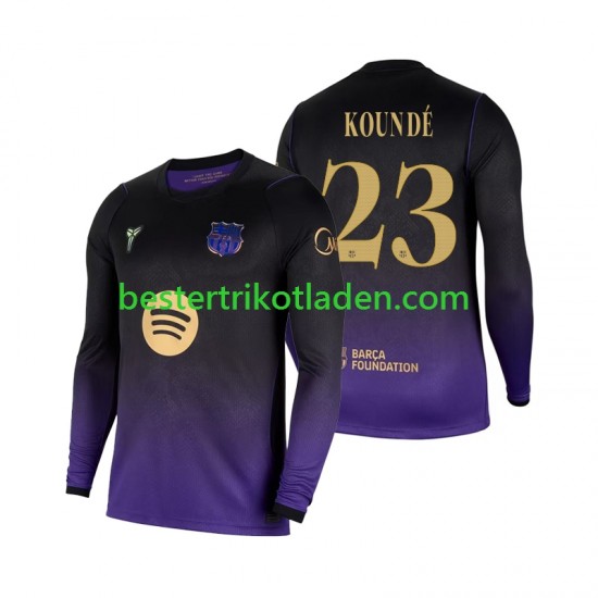 Fußballtrikot FC Barcelona Jules Kounde 23 Auswärts Trikot Away 2026-2027 Langarm für Herren