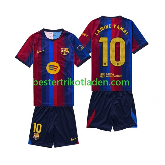 Fußballtrikot FC Barcelona Lamine Yamal 10 Heim Trikot Home 2026-2027 Kurzarm für Kinder