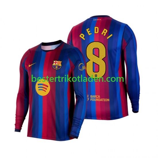 Fußballtrikot FC Barcelona Pedri 8 Heim Trikot Home 2026-2027 Langarm für Herren