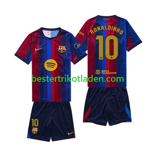 Fußballtrikot FC Barcelona RONALDINHO 10 Heim Trikot Home 2026-2027 Kurzarm für Kinder