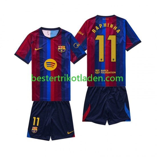 Fußballtrikot FC Barcelona Raphinha 11 Heim Trikot Home 2026-2027 Kurzarm für Kinder