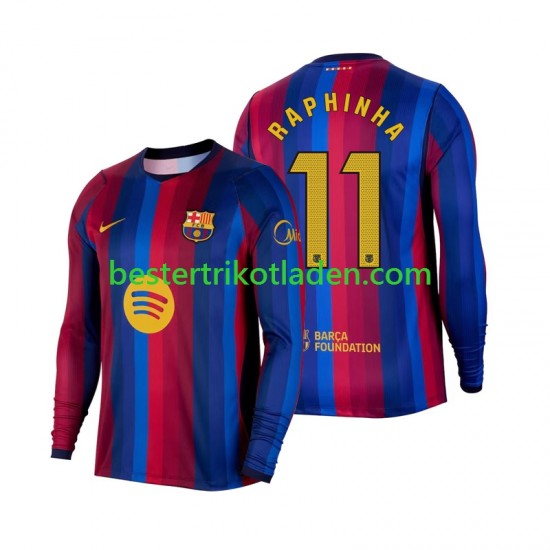 Fußballtrikot FC Barcelona Raphinha 11 Heim Trikot Home 2026-2027 Langarm für Herren
