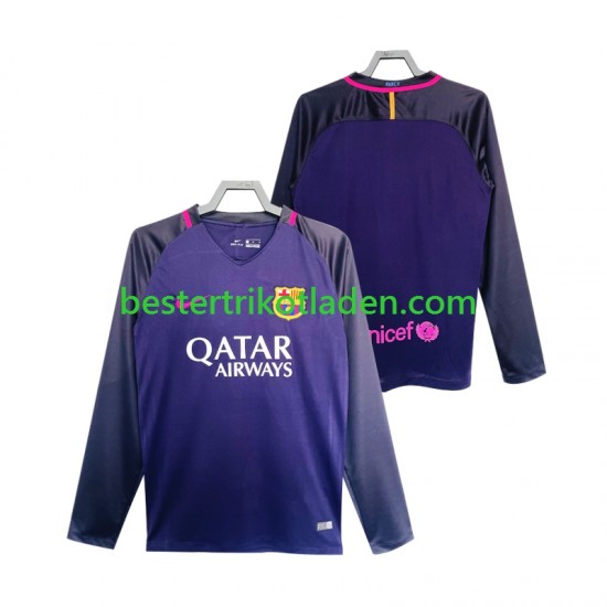 Fußballtrikot FC Barcelona 2016 2017 Retro Auswärts Trikot Away Langarm für Herren