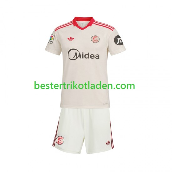 Fußballtrikot FC Sevilla Retro Heim Trikot Home 2025-2026 Kurzarm für Kinder