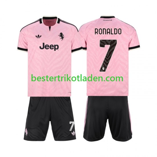 Fußballtrikot Juventus Turin Cristiano Ronaldo 7 Auswärts Trikot Away 2026-2027 Kurzarm für Kinder