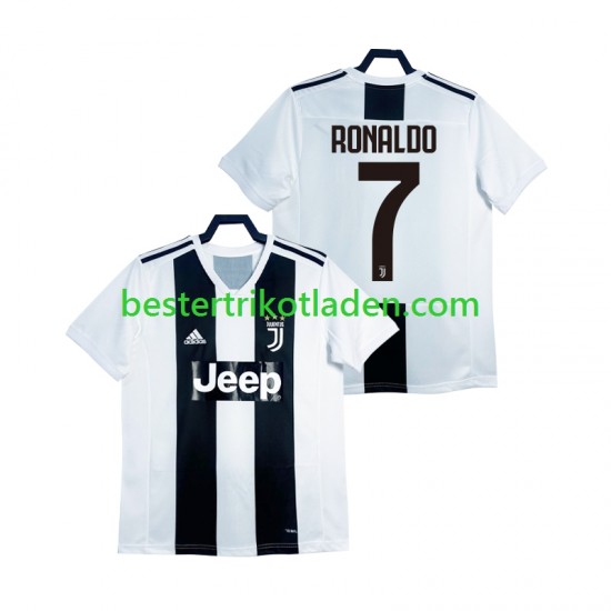Fußballtrikot Juventus Turin Cristiano Ronaldo 2018 2019 Retro Heim Trikot Home Kurzarm für Herren