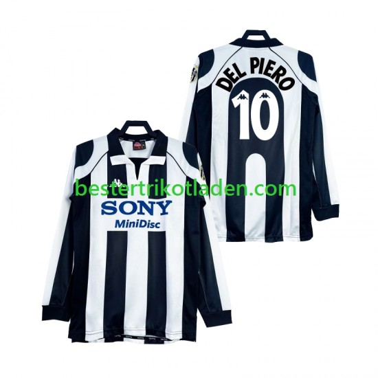 Fußballtrikot Juventus Turin DEL PIERO 10 1997 1998 Retro Heim Trikot Home Langarm für Herren