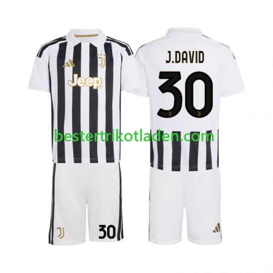 Fußballtrikot Juventus Turin Jonathan David 30 Heim Trikot Home 2026-2027 Kurzarm für Kinder