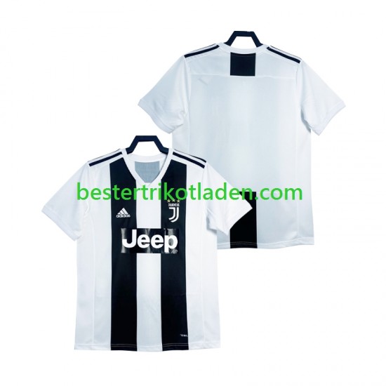 Fußballtrikot Juventus Turin 2018 2019 Retro Heim Trikot Home Kurzarm für Herren