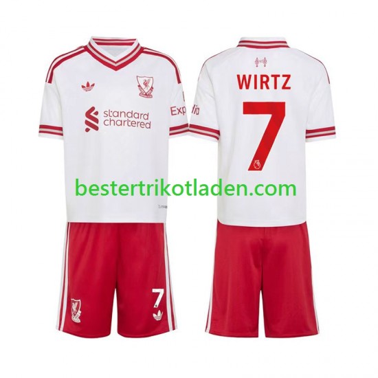 Fußballtrikot Liverpool Florian Wirtz 7 Auswärts Trikot Away 2026-2027 Kurzarm für Kinder