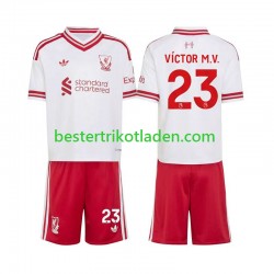 Fußballtrikot Liverpool V铆ctor Munoz 23 Auswärts Trikot Away 2026-2027 Kurzarm für Kinder