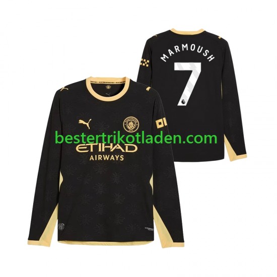 Fußballtrikot Manchester City Omar Marmoush 7 Auswärts Trikot Away 2026-2027 Langarm für Herren