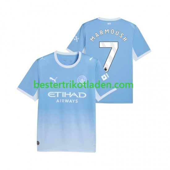 Fußballtrikot Manchester City Omar Marmoush 7 Heim Trikot Home 2026-2027 Kurzarm für Herren