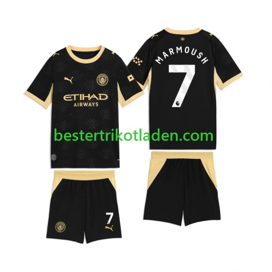 Fußballtrikot Manchester City Omar Marmoush 7 Auswärts Trikot Away 2026-2027 Kurzarm für Kinder