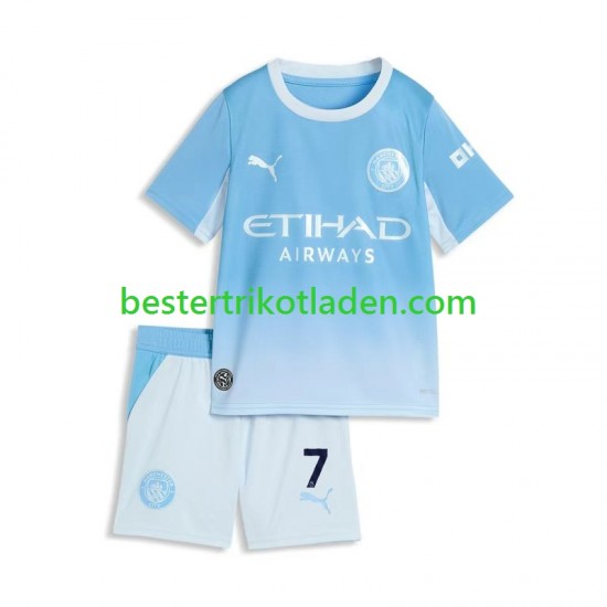 Fußballtrikot Manchester City Omar Marmoush 7 Heim Trikot Home 2026-2027 Kurzarm für Kinder