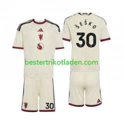 Fußballtrikot Manchester United Benjamin Sesko 30 Ausweich Trikot 3rd 2026-2027 Kurzarm für Kinder