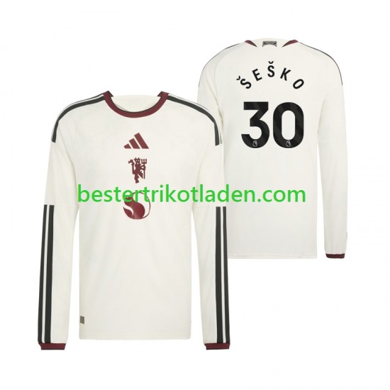 Fußballtrikot Manchester United Benjamin Sesko 30 Ausweich Trikot 3rd 2026-2027 Langarm für Herren