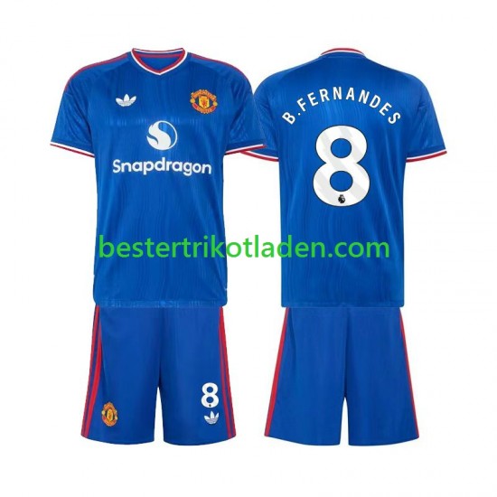 Fußballtrikot Manchester United Bruno Fernandes 8 Auswärts Trikot Away 2026-2027 Kurzarm für Kinder