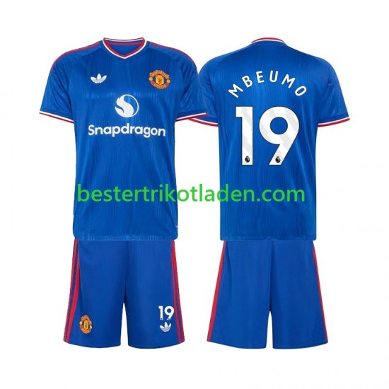 Fußballtrikot Manchester United Bryan Mbeumo 19 Auswärts Trikot Away 2026-2027 Kurzarm für Kinder