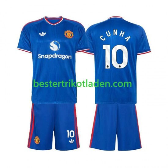 Fußballtrikot Manchester United Matheus Cunha 10 Auswärts Trikot Away 2026-2027 Kurzarm für Kinder