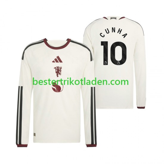 Fußballtrikot Manchester United Matheus Cunha 10 Ausweich Trikot 3rd 2026-2027 Langarm für Herren
