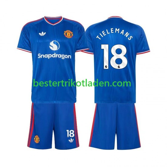 Fußballtrikot Manchester United Youri Tielemans 18 Auswärts Trikot Away 2026-2027 Kurzarm für Kinder