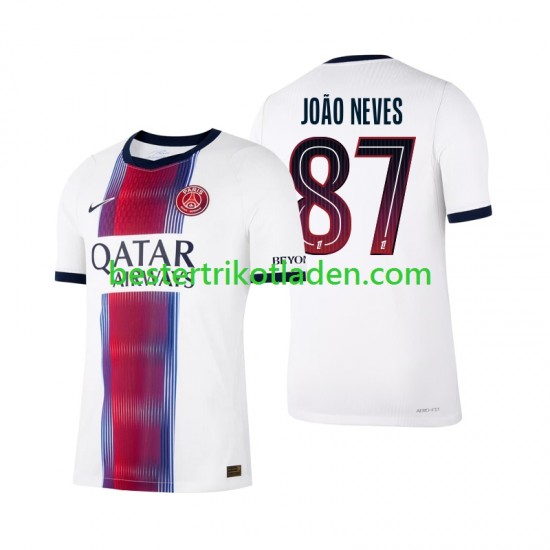 Fußballtrikot Paris Saint-Germain Joao Neves 87 Auswärts Trikot Away 2026-2027 Kurzarm für Herren