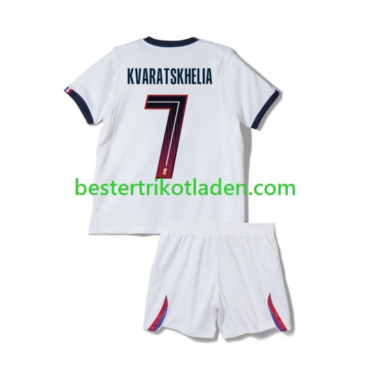 Fußballtrikot Paris Saint-Germain Khvicha Kvaratskhelia 7 Auswärts Trikot Away 2026-2027 Kurzarm für Kinder