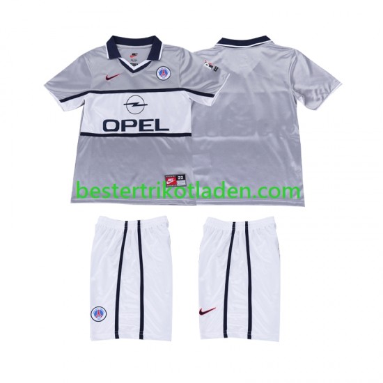 Fußballtrikot Paris Saint-Germain 2000 2001 Retro Auswärts Trikot Away Kurzarm für Kinder