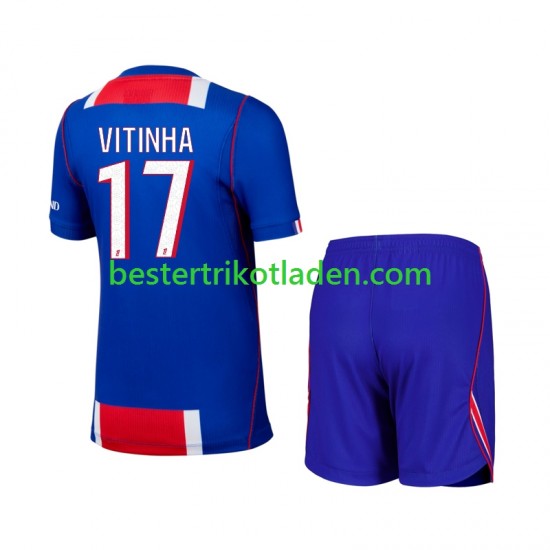Fußballtrikot Paris Saint-Germain Vitinha 17 Heim Trikot Home 2026-2027 Kurzarm für Kinder