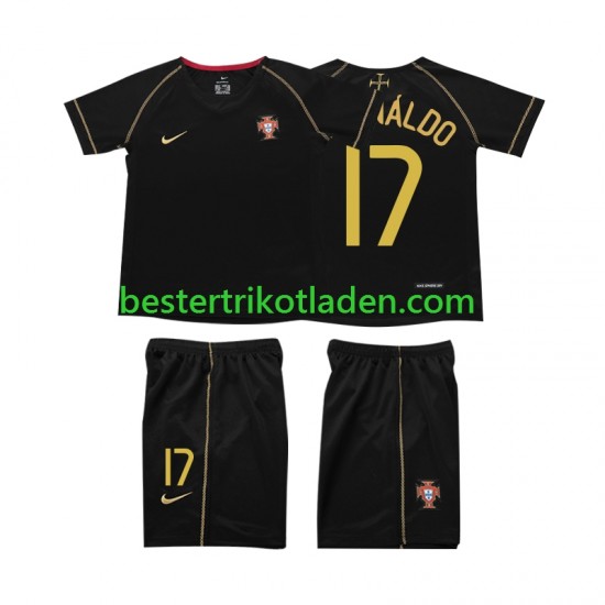 Fußballtrikot Portugal Cristiano Ronaldo 17 Retro Auswärts Trikot Away 2006 Kurzarm für Kinder