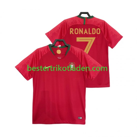 Fußballtrikot Portugal Cristiano Ronaldo 7 2018 Retro Heim Trikot Home Kurzarm für Herren