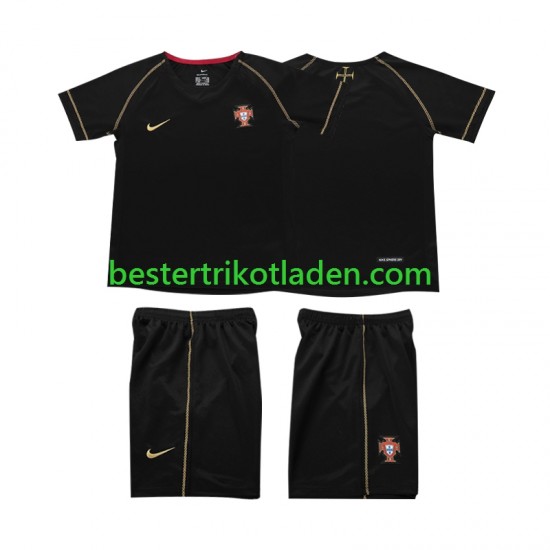 Fußballtrikot Portugal Retro Auswärts Trikot Away 2006 Kurzarm für Kinder