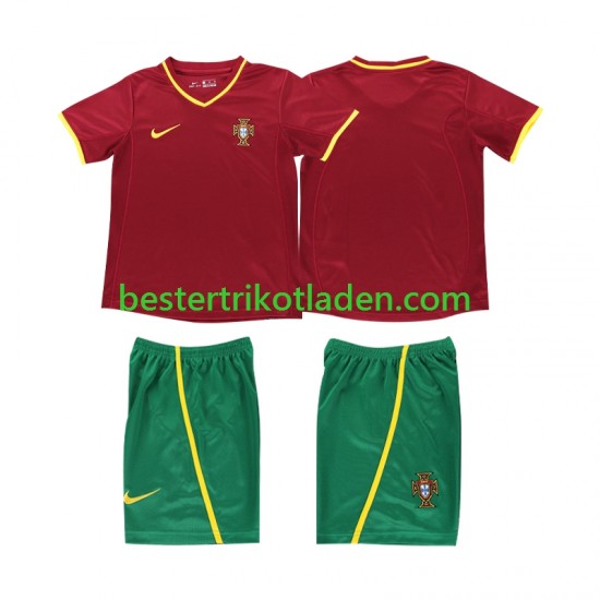 Fußballtrikot Portugal 2002 Retro Heim Trikot Home Kurzarm für Kinder