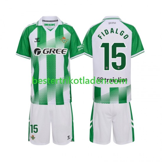 Fußballtrikot Betis Sevilla Fidalgo 15 Heim Trikot Home 2026-2027 Kurzarm für Kinder