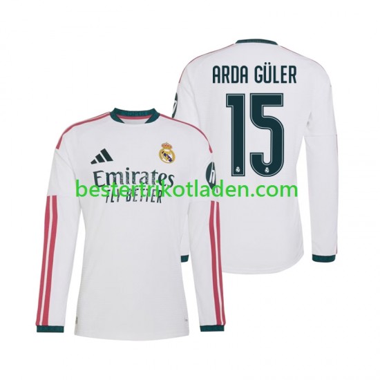 Fußballtrikot Real Madrid Arda Guler 15 Heim Trikot Home 2026-2027 Langarm für Herren