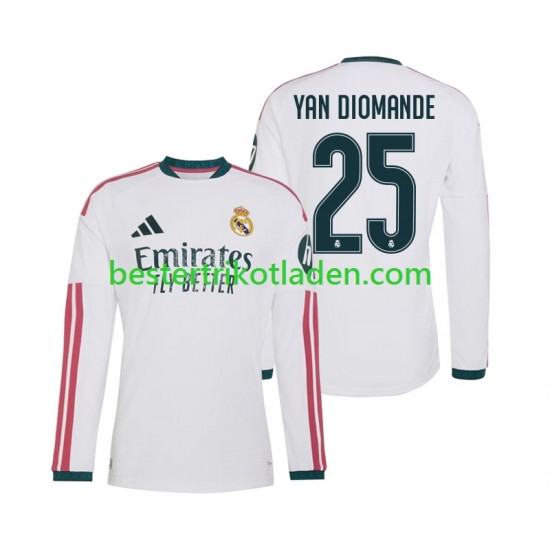 Fußballtrikot Real Madrid Yan Diomande 25 Heim Trikot Home 2026-2027 Langarm für Herren