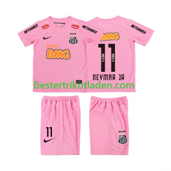 Fußballtrikot Santos Neymar JR 11 2012 2013 Retro Viertes trikot Kurzarm für Kinder