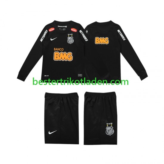 Fußballtrikot Santos Classic 2012 2013 Retro Auswärts Trikot Away Langarm für Kinder