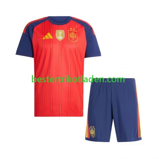 Fußballtrikot Spanien 2-star Heim Trikot Home 2026-2027 Kurzarm für Kinder