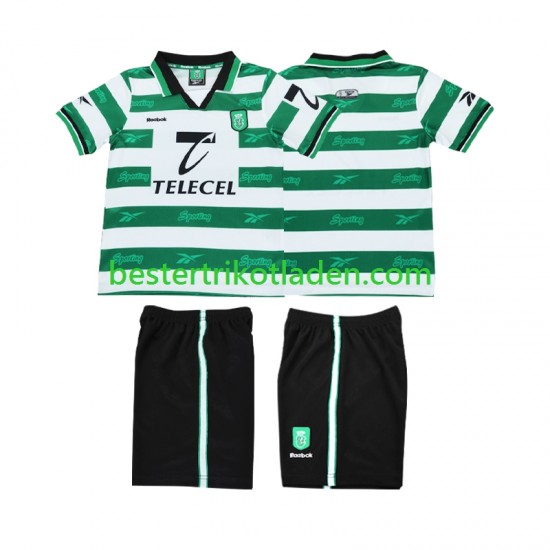 Fußballtrikot Sporting CP 2000 Retro Heim Trikot Home 1999 Kurzarm für Kinder