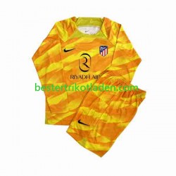 Fußballtrikot Atlético Madrid Orangecolor Torwart 2023-2024 Langarm für Kinder
