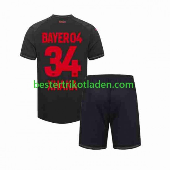 Fußballtrikot Bayer 04 Leverkusen Granit Xhaka 34 Heim Trikot Home 2023-2024 Kurzarm für Kinder