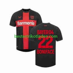 Fußballtrikot Bayer 04 Leverkusen Victor Boniface 22 Heim Trikot Home 2023-2024 Kurzarm für Herren