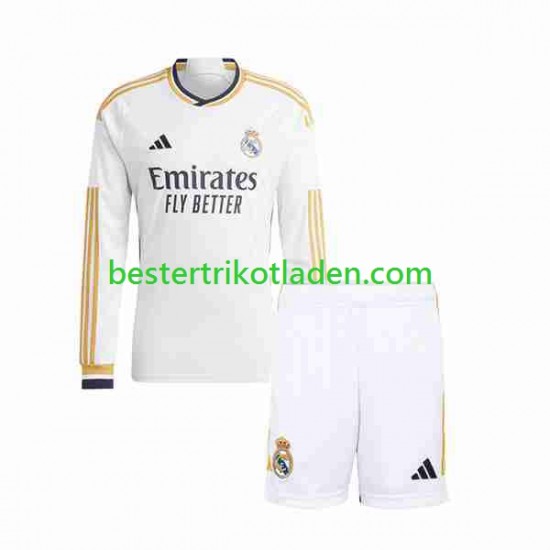 Fußballtrikot Real Madrid Heim Trikot Home 2023-2024 Langarm für Kinder