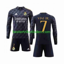 Fußballtrikot Real Madrid Vini Jr 7 Auswärts Trikot Away 2023-2024 Langarm für Kinder