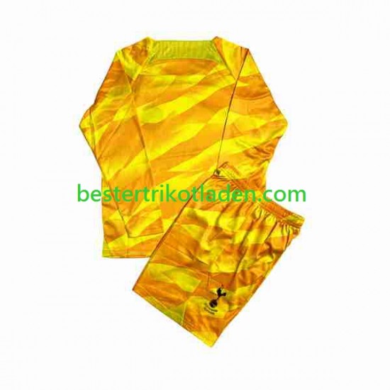 Fußballtrikot Tottenham Hotspur Orangecolor Torwart Auswärts Trikot Away 2023-2024 Langarm für Kinder