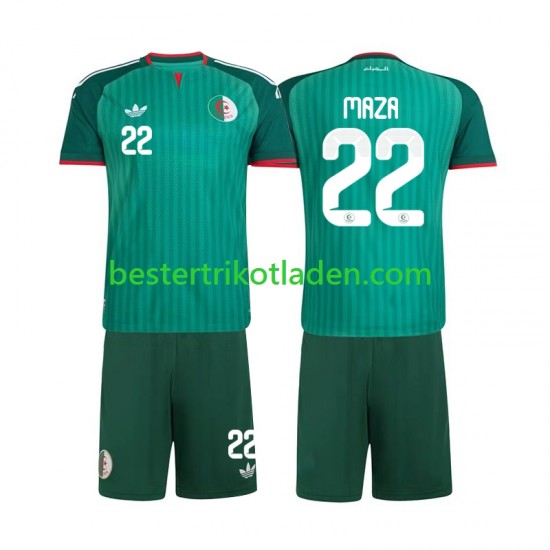 Fußballtrikot Algerien Ibrahim Maza 22 Auswärts Trikot Away 2026 Kurzarm für Kinder